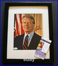 JSA CERTIFIED JIMMY CARTER SIGNED & Framed 8x10 Autographed Portrait Photo