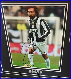 JUVENTUS Andrea Pirlo Signed Autographed Photo with Shirt Jersey Framed Display