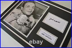 Jake LaMotta SIGNED FRAMED Photo Autograph 16x12 display Boxing Memorabilia COA