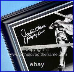 Jake La Motta Stunning Hand Signed Boxing Framed Photo Memorabilia COA AFTAL