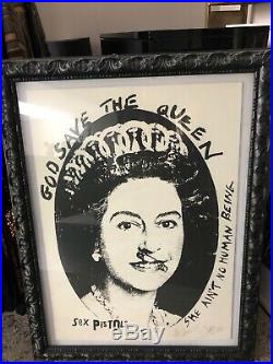 Jamie reid signed Sex Pistols God Save The Queen Framed Picture