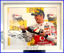 Jenson Button Hand Signed Framed Photo (10' x 12'inch) McLaren F1 Victory & COA