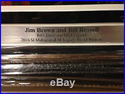 Jim Brown Bill Russell Dual Signed 20x30 Framed Dual JSA New Super Sweet