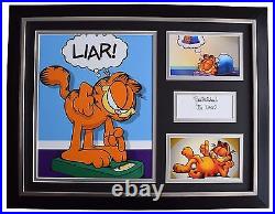 Jim Davis Signed FRAMED Photo Autograph 16x12 display Garfield Cartoon COA
