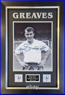 Jimmy Greaves Authentic Hand Signed Spurs Photo Framed Presentation