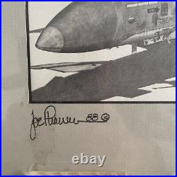 Joe Plummer Signed Aviation Art F18 Hornet USAF Framed Print 1986 Picture Modern