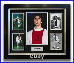 Johan Cruyff Hand Signed Framed Photo Display Ajax Autograph