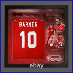 John Barnes Hand Signed And Framed Red T-Shirt In A Picture Mount Display