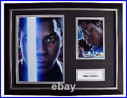 John Boyega Signed FRAMED Photo Autograph 16x12 display Star Wars Film AFTAL COA
