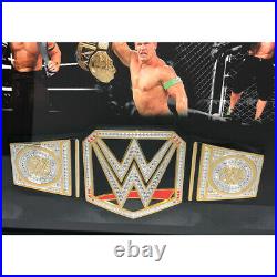 John Cena Hand Signed Framed Wwe Wrestling Title Championship Belt Photo Proof