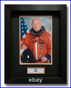 John Glenn Hand Signed Framed Photo Display Apollo Autograph