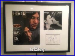John Lennon Yoko Ono signed autographed sketch framed photo GUARANTEED