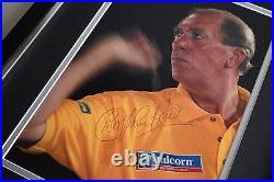 John Lowe SIGNED FRAMED Photo Autograph 16x12 display Darts Sport AFTAL & COA