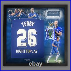 John Terry Signed 2012 Chelsea Fc Football Shirt In A Framed Picture Mount