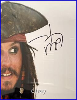 Johnny Depp 100% Hand Signed Pirates of the Caribbean Framed Photo & COA 52x44cm