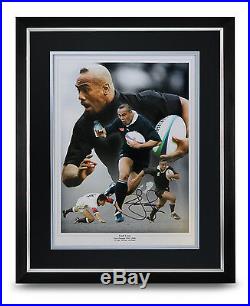 Jonah Lomu Signed Photo Large Framed Display Rugby Autograph Memorabilia + COA