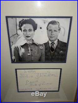 Jsa Signed 1963 Edward Duke Of Windsor Wallis Duchess Of Windsor Framed Picture