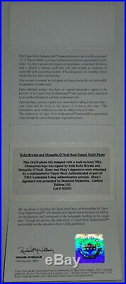 KOBE BRYANT SHAQUILLE O'NEAL Dual Signed UDA Mounted Memories 16x20 Photo #/125