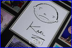 Karl Pilkington SIGNED FRAMED Photo Autograph Huge display Ricky Gervais & ART