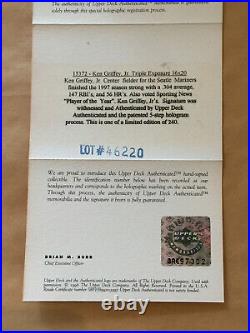 Ken Griffey Jr Signed 16x20 Photo Framed GEM Mint 10 Autograph HOF UDA COA /240