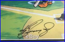 Ken Griffey Jr Signed 28x16 Framed LE Looney Tunes Warner Bros Animation Cel UDA