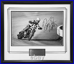Kenny Roberts Hand Signed Official 1977 Season Flat Track Framed Photo