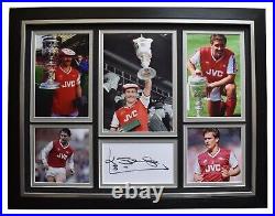 Kenny Sansom Signed Framed Autograph 16x12 photo display Arsenal Football COA