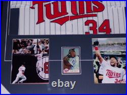 Kirby Puckett Signed Framed 31x35 Jersey & Photo Display Twins