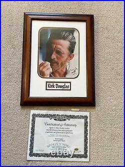 Kirk Douglas Hand Signed autograph photo + COA Framed