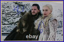Kit Harrington and Emilia Clarke Signed Game of Thrones 12x8 Photograph Framed D