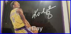Kobe Bryant #8 Signed Framed Litho 16x20 Full Auto Psa Dna Cert W Michael Jordan