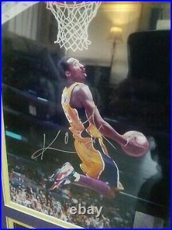 Kobe Bryant Autographed Photo And Action Figurine In Shadow boxed Frame With COA