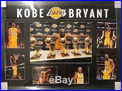 Kobe Bryant Hand Signed & Framed LA Lakers Photo Collage With COA & Online Reg