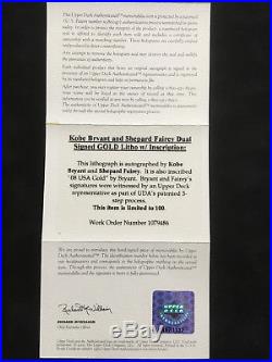 Kobe Bryant Signed 20x30 Shepard Fairey poster INS gold framed 2 auto UDA COA LE