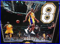 Kobe Bryant Signed Lakers #8 Jersey Number 2001 finals PHOTO framed PSA 32X32
