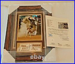 LANE FROST Autographed Signed Cut Photo JSA Framed Matted 1/1 1985 Rodeo Ticket