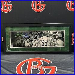 Larry Bird Boston Celtics Signed 8X26 Framed Photo Autographed Steiner CX