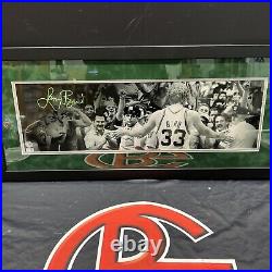 Larry Bird Boston Celtics Signed 8X26 Framed Photo Autographed Steiner CX