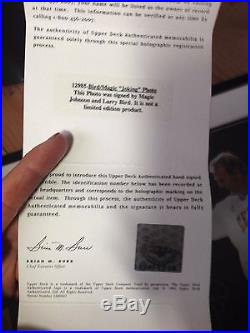 Larry Bird Magic Johnson UDA Upper Deck Signed Auto Autographed Photo Framed