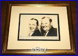 Laurel And Hardy Hand Signed Framed Publicity Photograph Uacc Registered Dealer