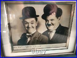 Laurel and Hardy signed photo Stax Framed Stan Laurel Oliver Hardy UACC RARE