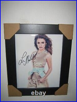 Lea Michele Hand Signed Photograph (8x10) Framed + CoA