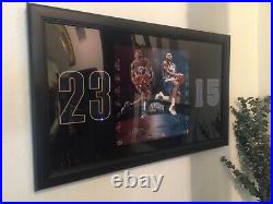 Lebron James & Carmelo Anthony Hand Signed Framed Photo Composite Upper Deck Uda
