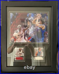 Lebron James & Dirk Nowitzki Autographed Photo With Jersey Cards /299 Framed COA