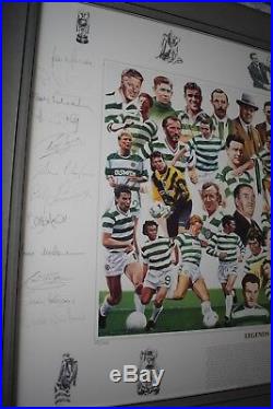 Legends of Celtic Park SIGNED FRAMED Huge Photo Autograph x22 Football AFTAL COA
