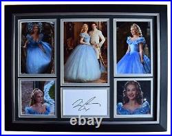 Lily James Signed Autograph 16x12 framed photo display Disney Cinderella Film