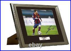 Lionel Messi Barcelona Hand Signed Autograph Framed & Mounted A4 Photo COA