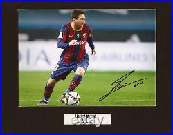 Lionel Messi Barcelona Hand Signed Autograph Framed & Mounted A4 Photo COA