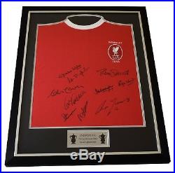Liverpool FA Cup 1965 x10 Squad SIGNED FRAMED Shirt Photo Autograph AFTAL COA