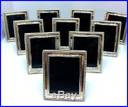 Lot 10 Signed Sterling Silver Miniature Picture Frames 2 1/6 X 1 11/16